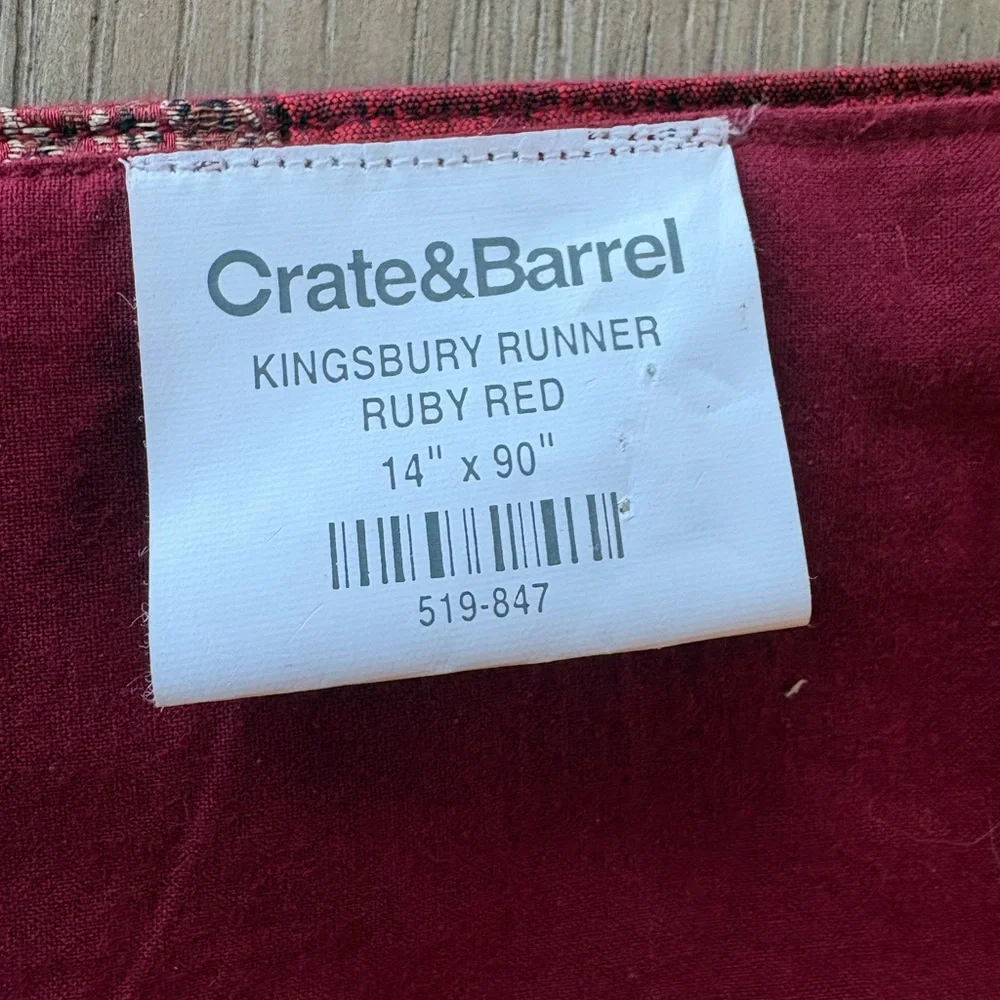 Crate&Barrel Kingsbury Ruby Red Runner